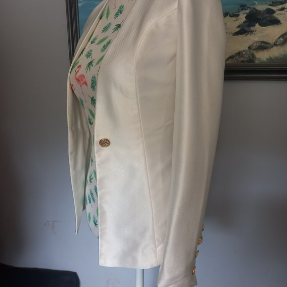 Misha Collection high quality single breasted blazer jacket, no lapel (XS) - Picture 4 of 7